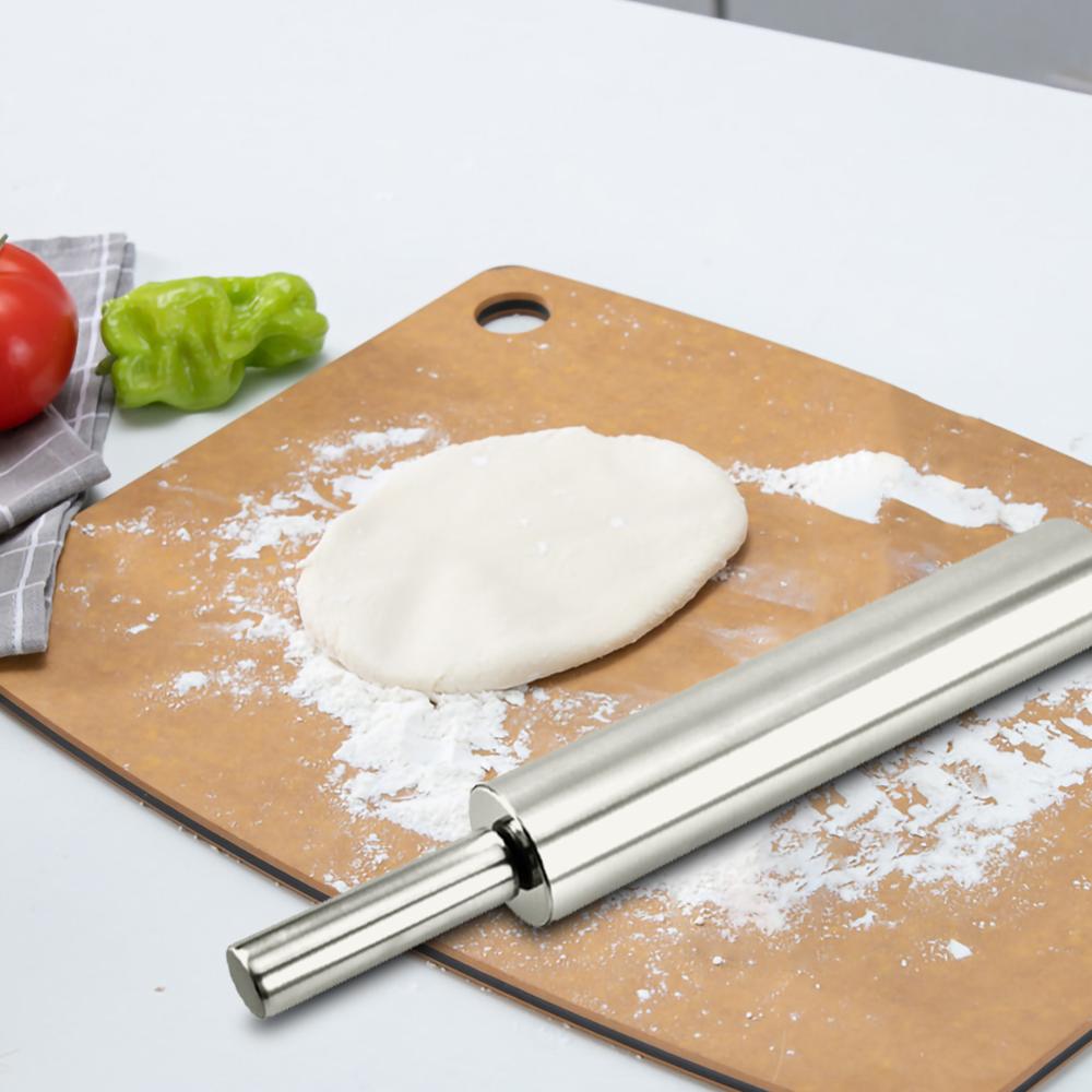Stainless Steel Christmas Rolling Pin Pastry Pizza Fondant Bakers Roller Metal Kitchen Tool for Baking Dough Pizza Pie Cookies