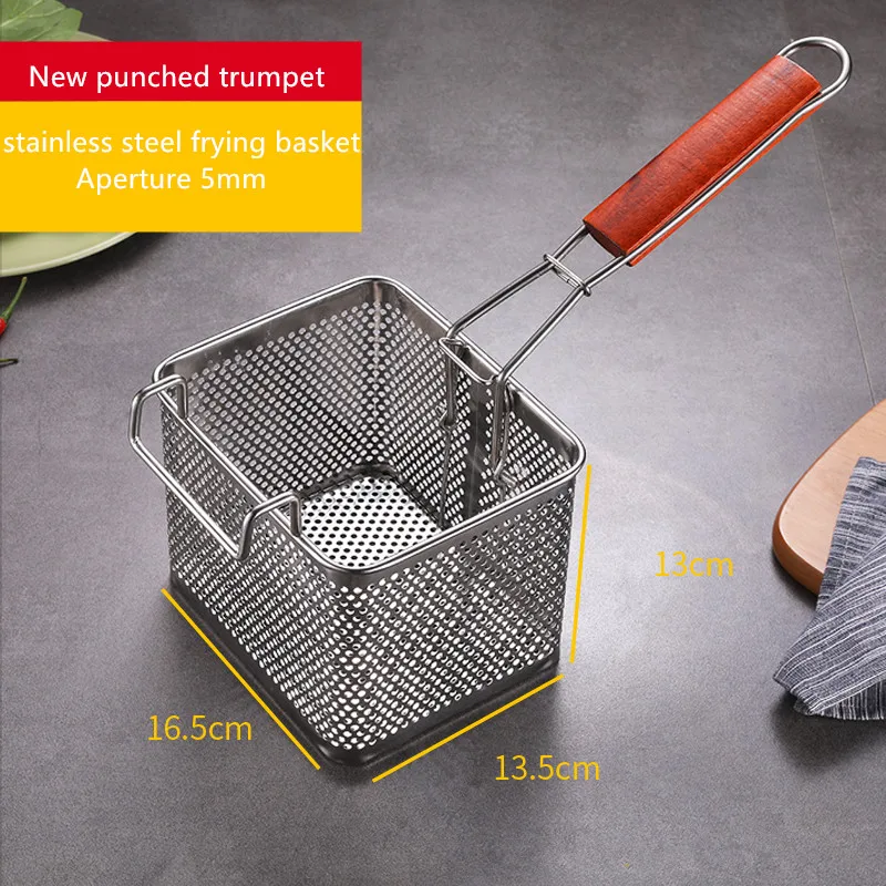 Stainless steel 81 fryer basket Frame Filter Fryer Screen Fryer Colander French fries Commercial: Ivory