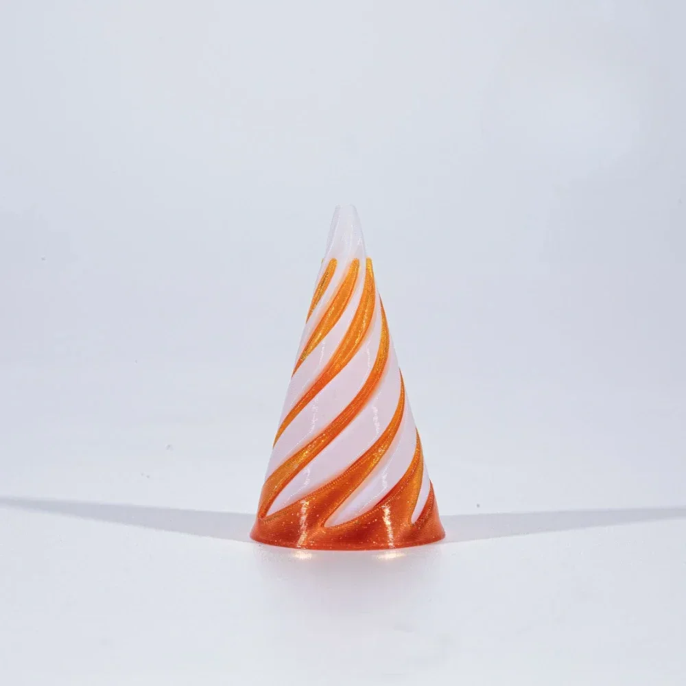 3D Printed Spiral Cone Toy Impossible Pyramid Passthrough Sculpture Pass Through Pyramid Toy Mini Vortex Thread Illusion