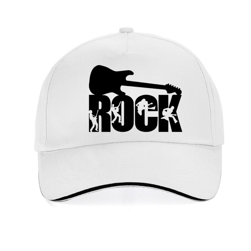 Zomer Rock Baseball Cap Mannen Vrouwen Mode Rock Brief Hoed Voor Mannen 100% Katoen Snapback Hoeden Hip Hop Pet Bone gorras: WHITE