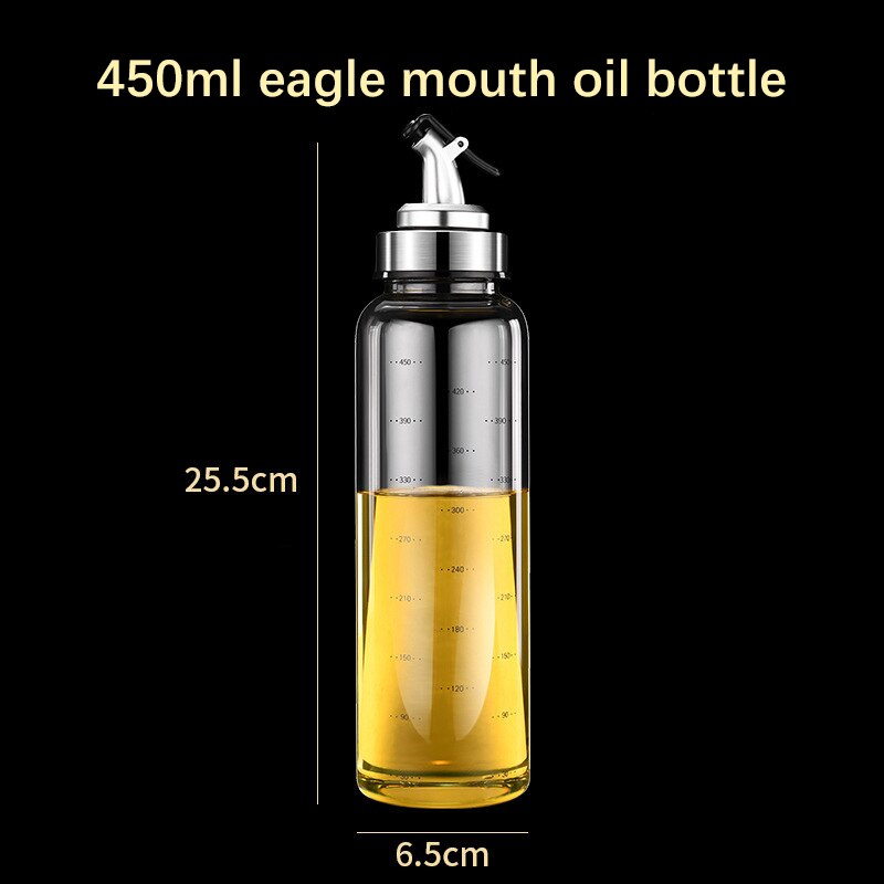 Cooking Seasoning Bottle Oil Vinegar Dispenser Soy Sauce Olive Glass Oil Bottle Oil Container Honey Pot Condiment Bottles tools: 450ml Hot sale