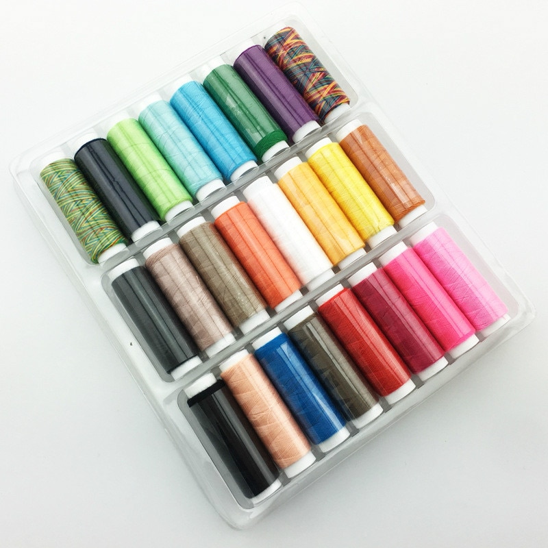 24 STUKS Doos Verpakt Gemengde Kleuren Naaigaren Set DIY Naaigaren Kit voor Hand Naaien of Machine Naaien draad