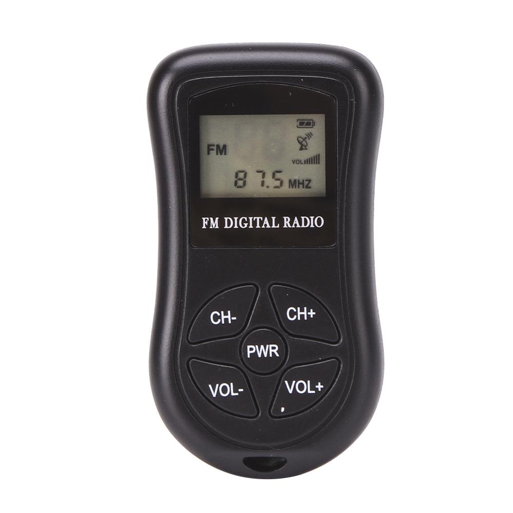 Portable Radio Rechargeable Battery FM/AM Radio with LCD Display Adjustable Volume 3.5mm Earphone