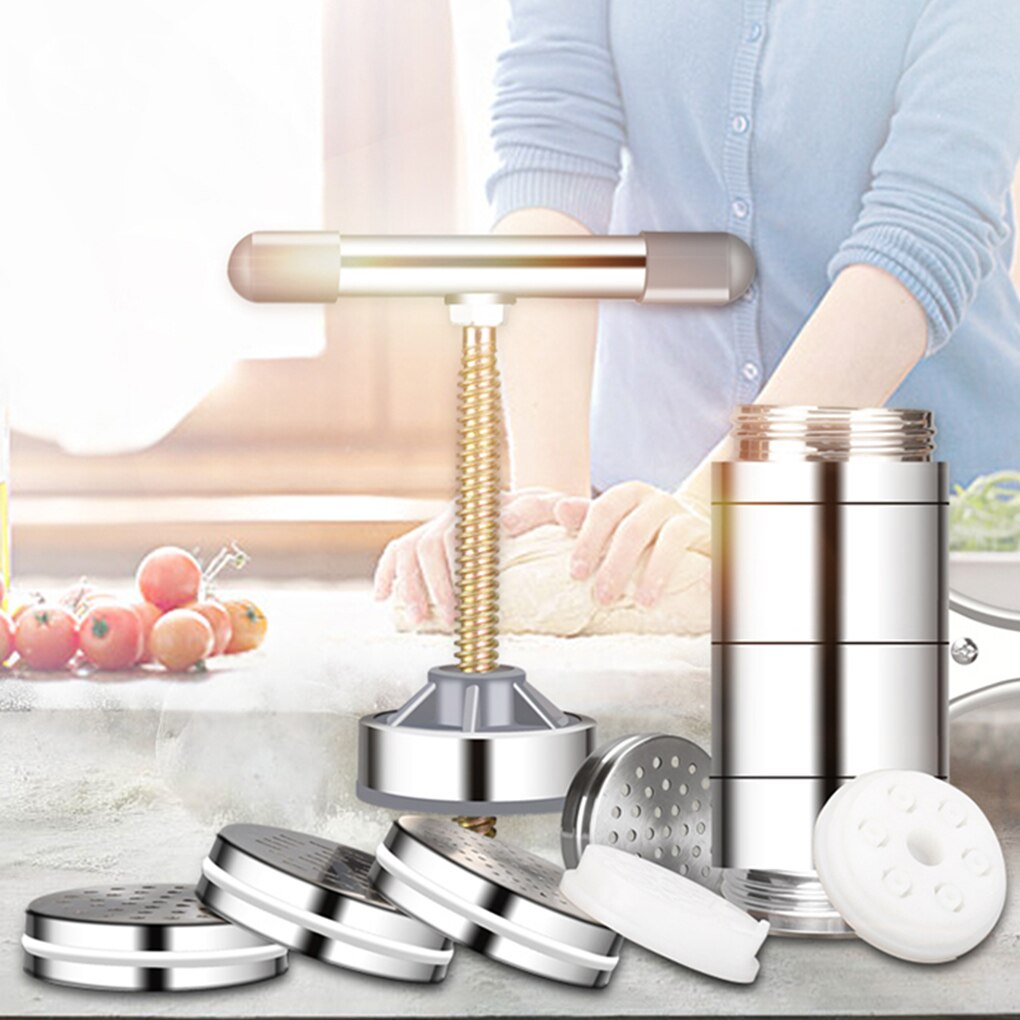 Noodle Maker Household Manual Stainless Steel Pressing Machine Kitchen Tool Hollow Noodle Machine Handmade Noodle Machine