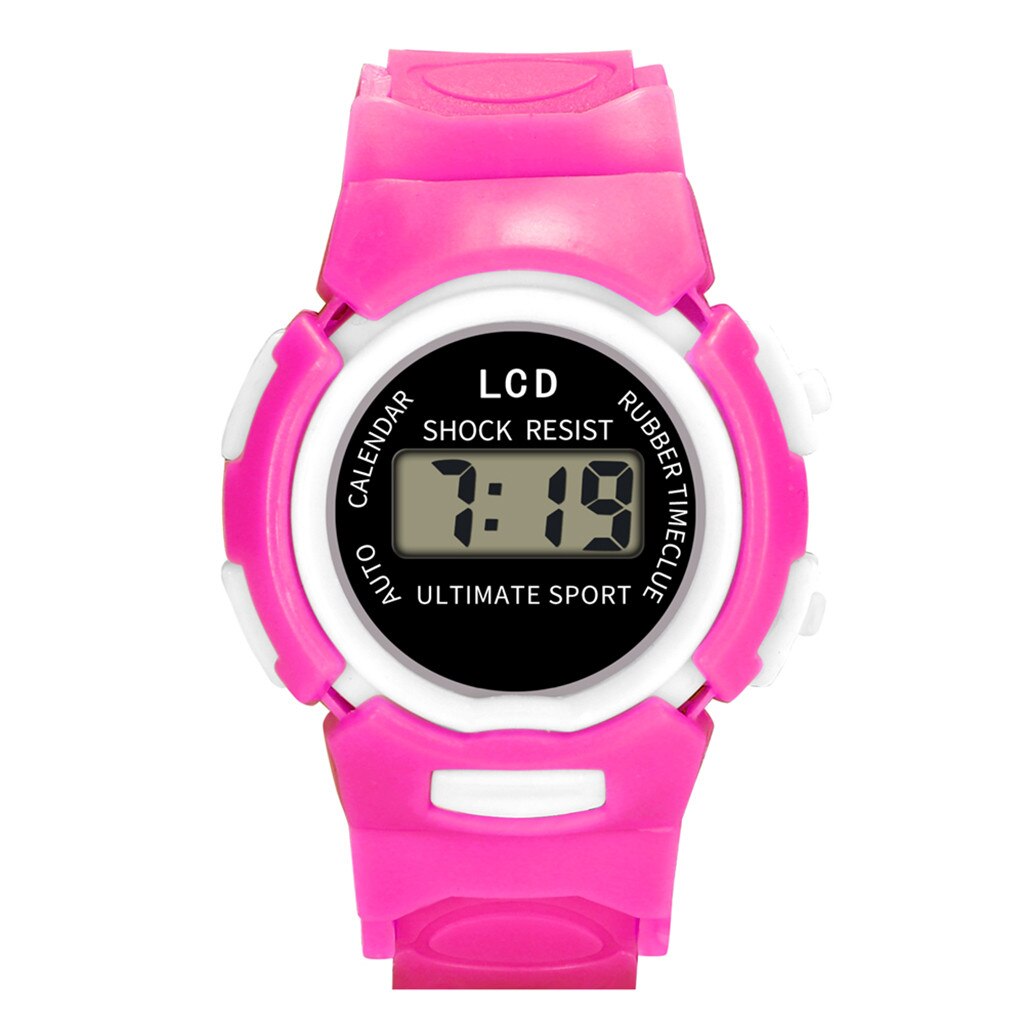 Children Girls Analog Digital Sport LED Electronic Waterproof Wrist Watch Детские час W: C
