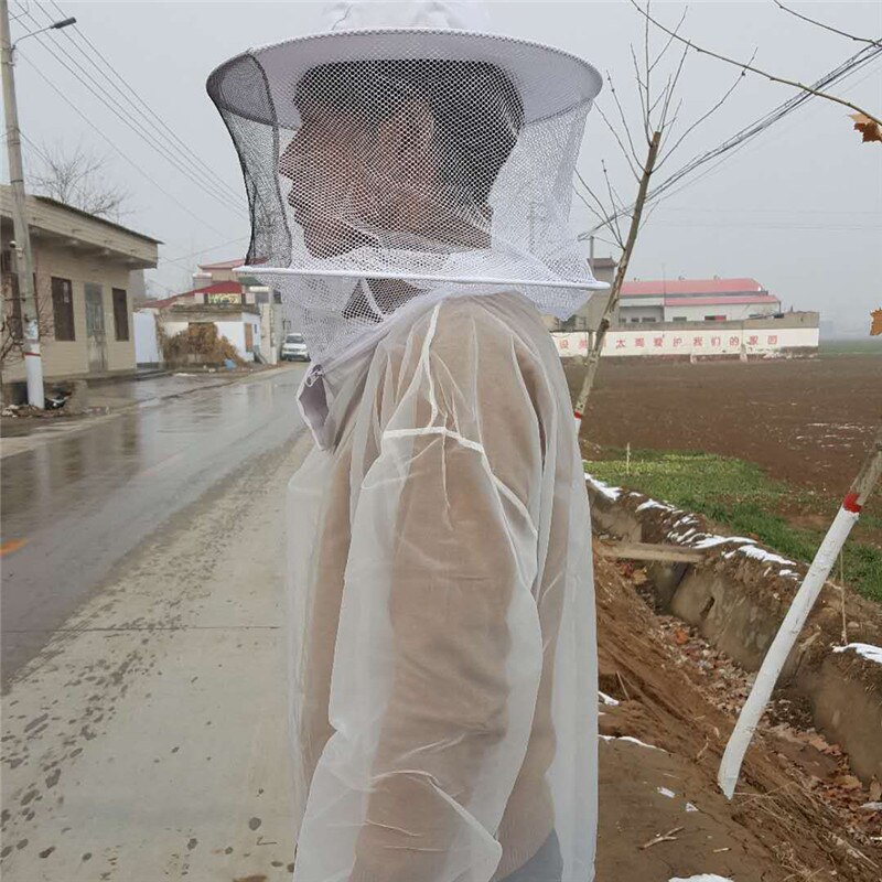 Professionelle Imker Jacke transparent Ultra-Dünne Leichte Atmungsaktive Bienenzucht Schutz Anzug Ausrügestochen mit Mit Kapuze Vei