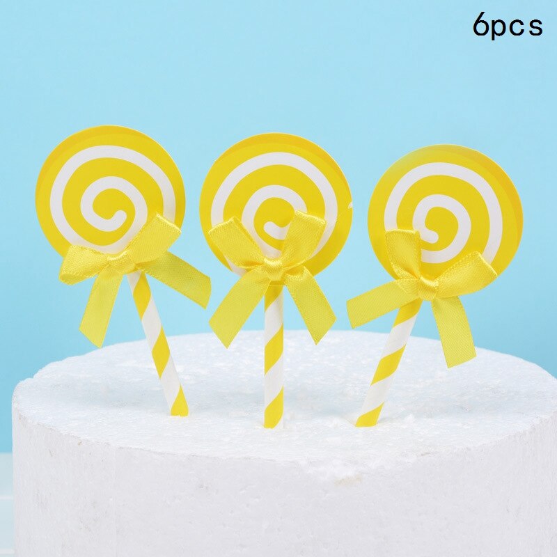 Lollipop Cake Topper Happy Birthday Party Decor Kids Boy Girl Birthday Lollipop Cake Decor Birthday Party Supplies: Clear