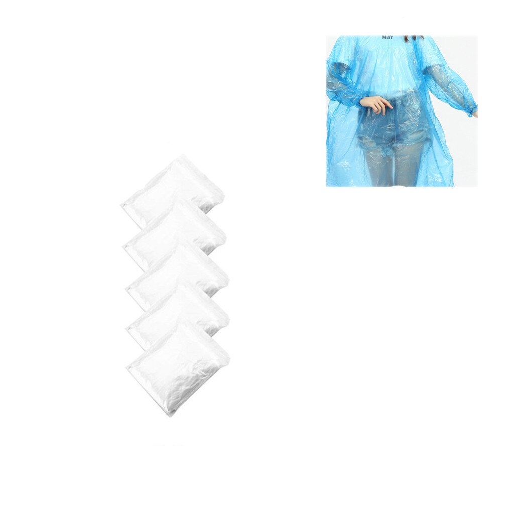 5 Pack Bulk Extra Dikke Emergency Hooded Regenjas Voor Vrouwen Mannen Unisex Regenjas Outdoor Regen Poncho Wit Waterdichte Regenjas