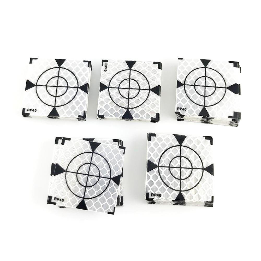 100pcs 40x40mm Reflector Sheet For Total Station Surveying white + Triangle Reflective Sticker size 30x30 60x60 50x50 mm