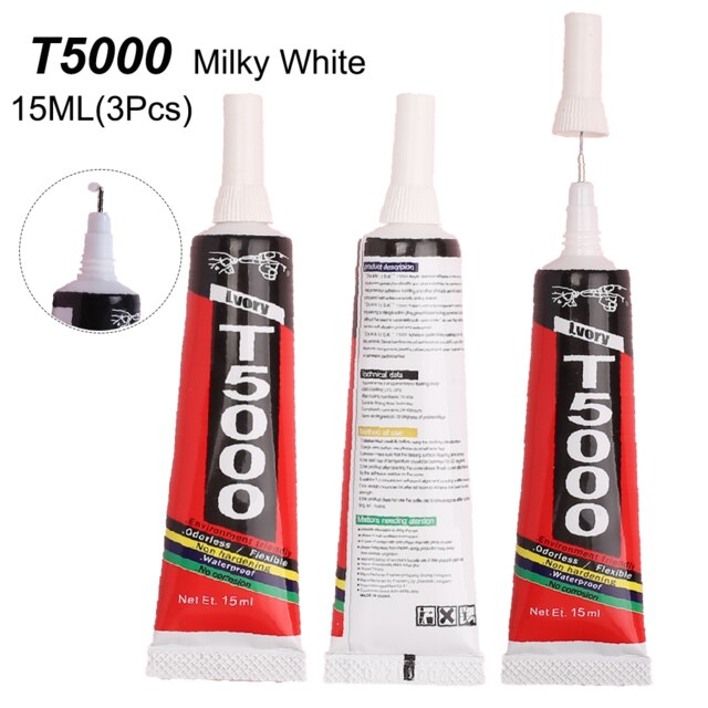 3Pcs 15ml E6000 Super Strong Glue Adhesive Wood Fabric Plastic Scrapbooking PVC Textile White Bead Craft B7000 T7000 T5000 T9000: T5000 15ML  3Pcs