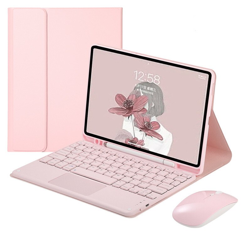 Für iPad Luft 4 Luft 5 fallen Tastatur für iPad Luft 4th Gen 10,9 Abdeckung A2316 A2324 A2325 A2072 fallen Russisch Spanisch Schlüssel Bord: Rosa mit Maus