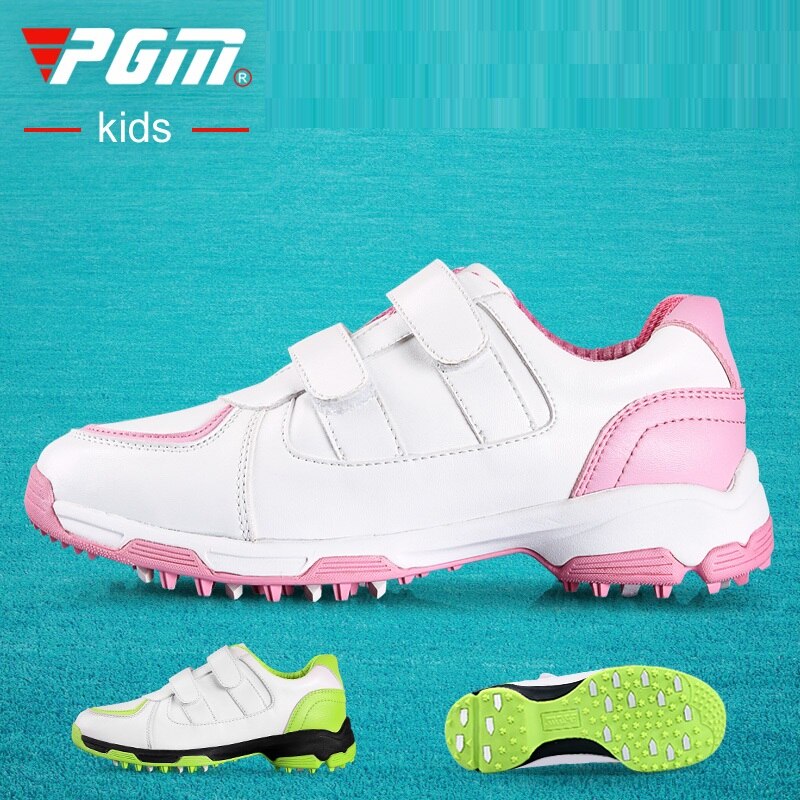 PGM Children Golf Shoes Girls And Boys Leisure Section Fixed Nail Waterproof Non-slip Sneakers Kids Comfort Soft Sports Shoes