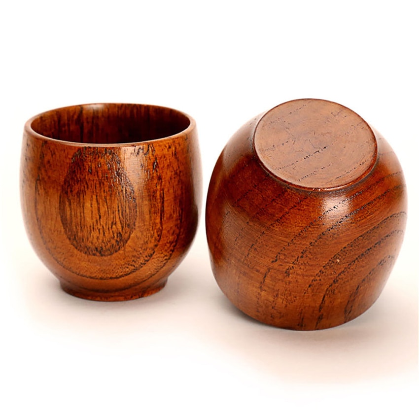 Taza de madera para café, té, cerveza, zumo, leche, agua, taza primitiva hecha a mano, accesorios naturales de cocina, 1 unidad
