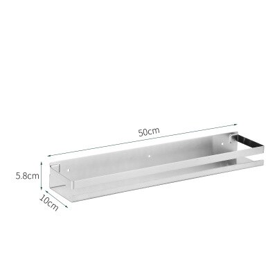 Bathroom Hradware Accessories 20-50cm Modern Matte Black Bathroom Corner Shelves Kitchen Wall Shelf Shower Shampoo Storage Rack: 50cm silver