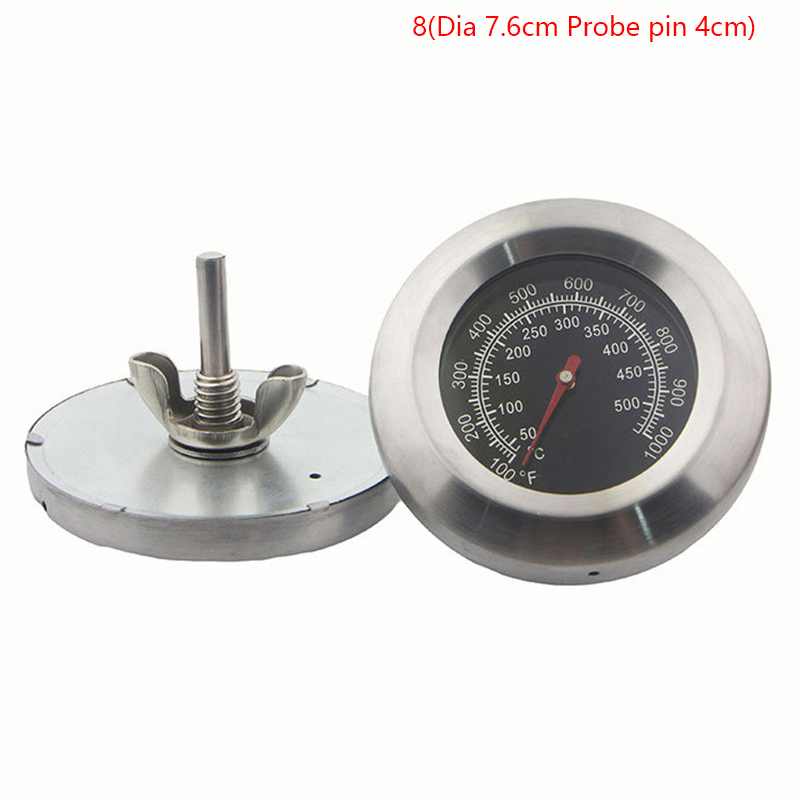 Thermomètre en acier inoxydable pour barbecue, jauge de température 50-800 degrés Fahrenheit 10-400/50-350/50-500 degrés Celsius: green