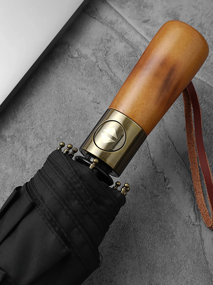 PARACHASE Big Rain Umbrella Waterproof Double Layer Windproof 10 Bones Umbrella Men Business Style Golf Large Automatic Umbrella