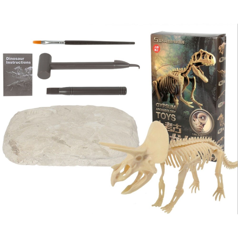 Archaeology Excavation Toys Stegosaurus Triceratops Mammoth Skeleton Models Children DIY Puzzle Games: Triceratops