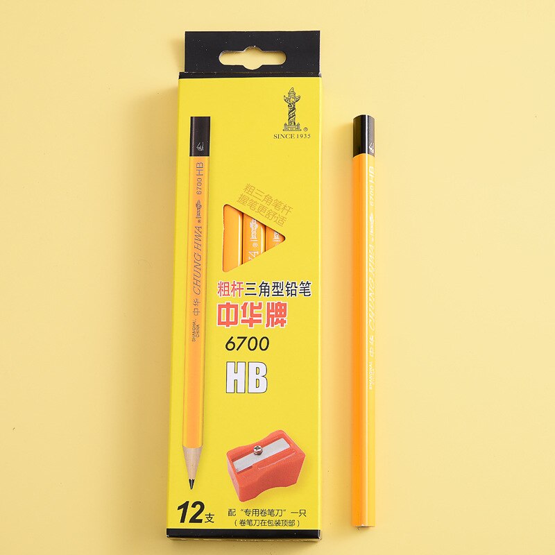 China 6700 Thick Triangle Pencil HB Calligraphy Big Triangle Pencil Children's Drawing Sketch Student Positive Pencil: Default Title