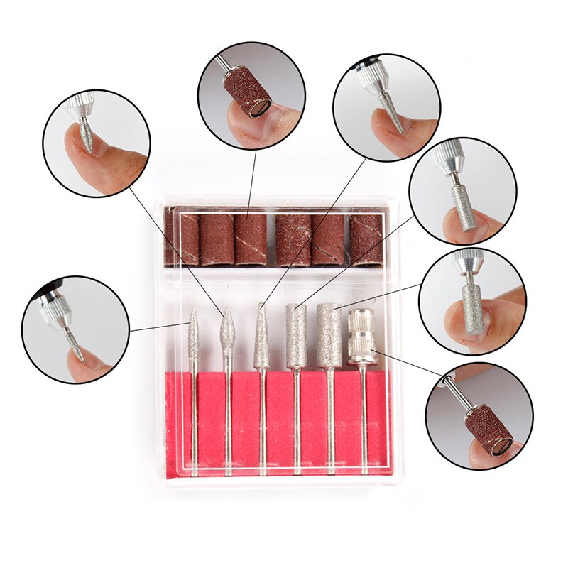 1 set elektrische nagelboormachine, pedicure nagelboorbits, keramische freesjes voor manicure-apparatuur, nagelkunstgereedschap