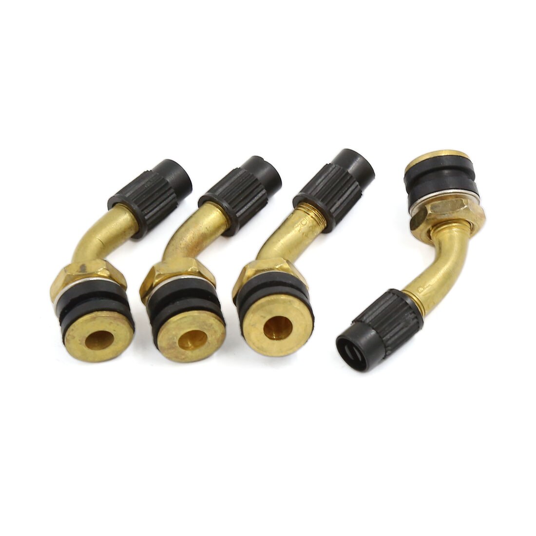 UXCELL Motorcycle Scooter Brass Bent Angled Tubeless Tyre Tire Valve Stem Adapter 4Pcs