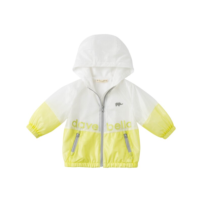 DBX16558 Dave Bella Lente Baby Jongens Mode Patchwork Brief Zakken Rits Kapmantel Kinderen Tops Baby Peuter Bovenkleding: 18M (73cm)