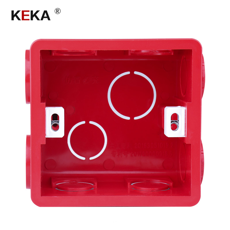 Keka switch sokkel kassette justerbar monteringsboks indbygget kasse til touch switch og usb-sokkel hvid rød blå ledningsboks