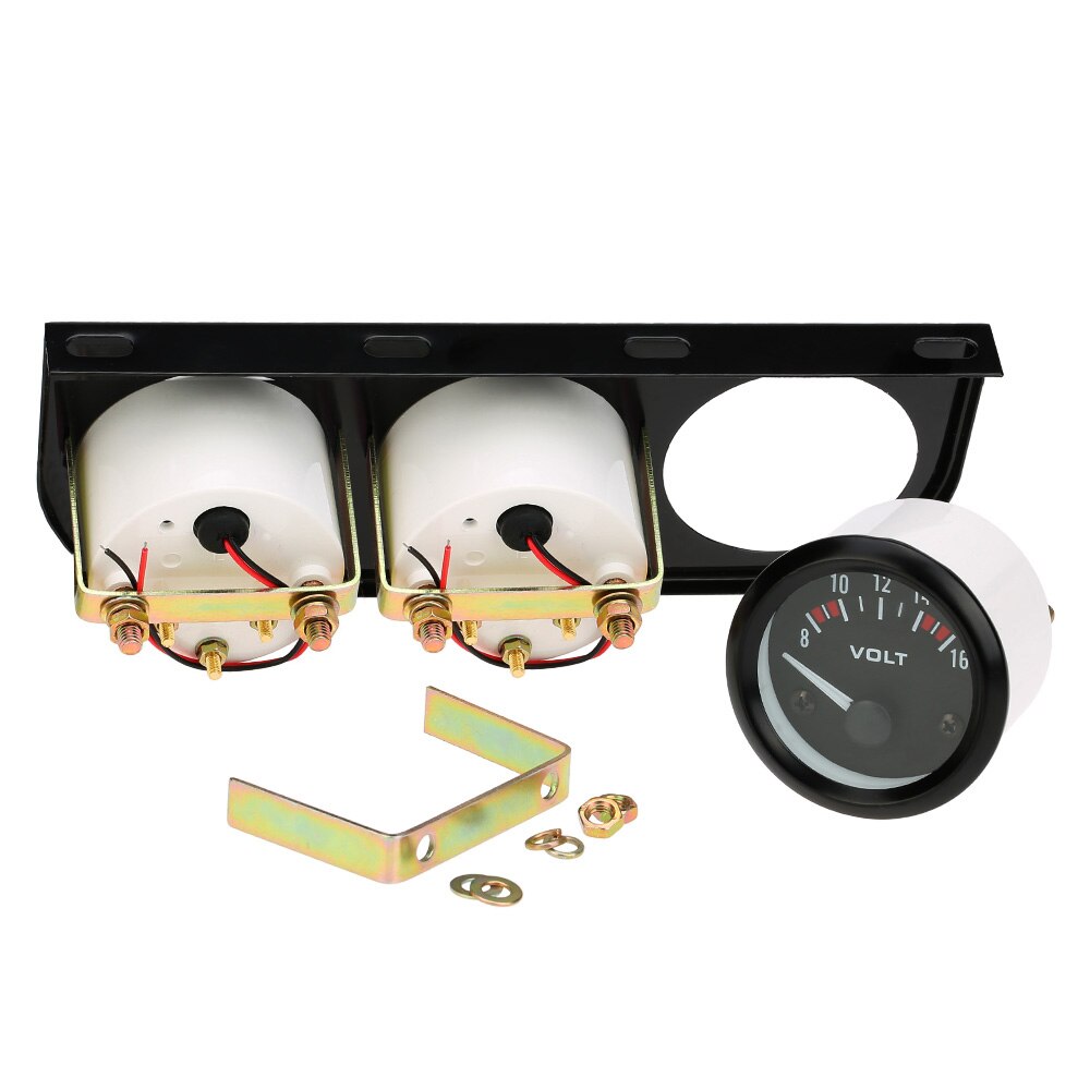 Auto Stijl 52mm Elektronische Triple Gauge Kit Olie Druk Water Temperatuurmeter Voltmeter 3 in 1 Auto Motorfiets Meter