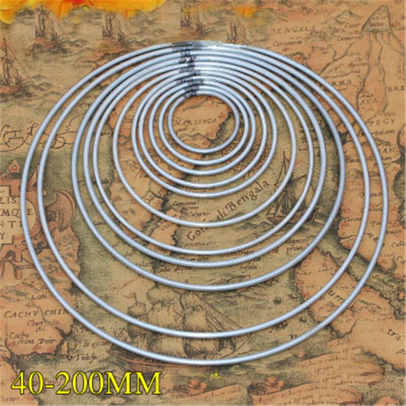 1 paket/los Großen Traum Catcher Kreis Ring Handwerk 35-180mm Metall Ringe Für Traum Fänger Hoops Hängen DIY schmuck Zubehör