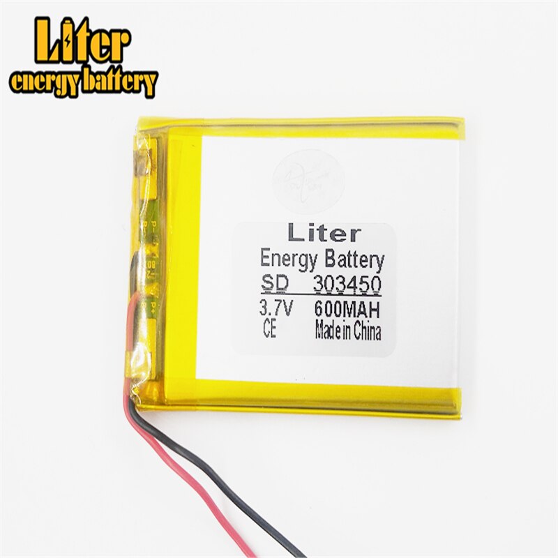 3.7 v 600 mah 303450 li-po bateria recarregável do polímero do lítio energia para mp3 mp4 mp5 gps psp móvel bluetooth