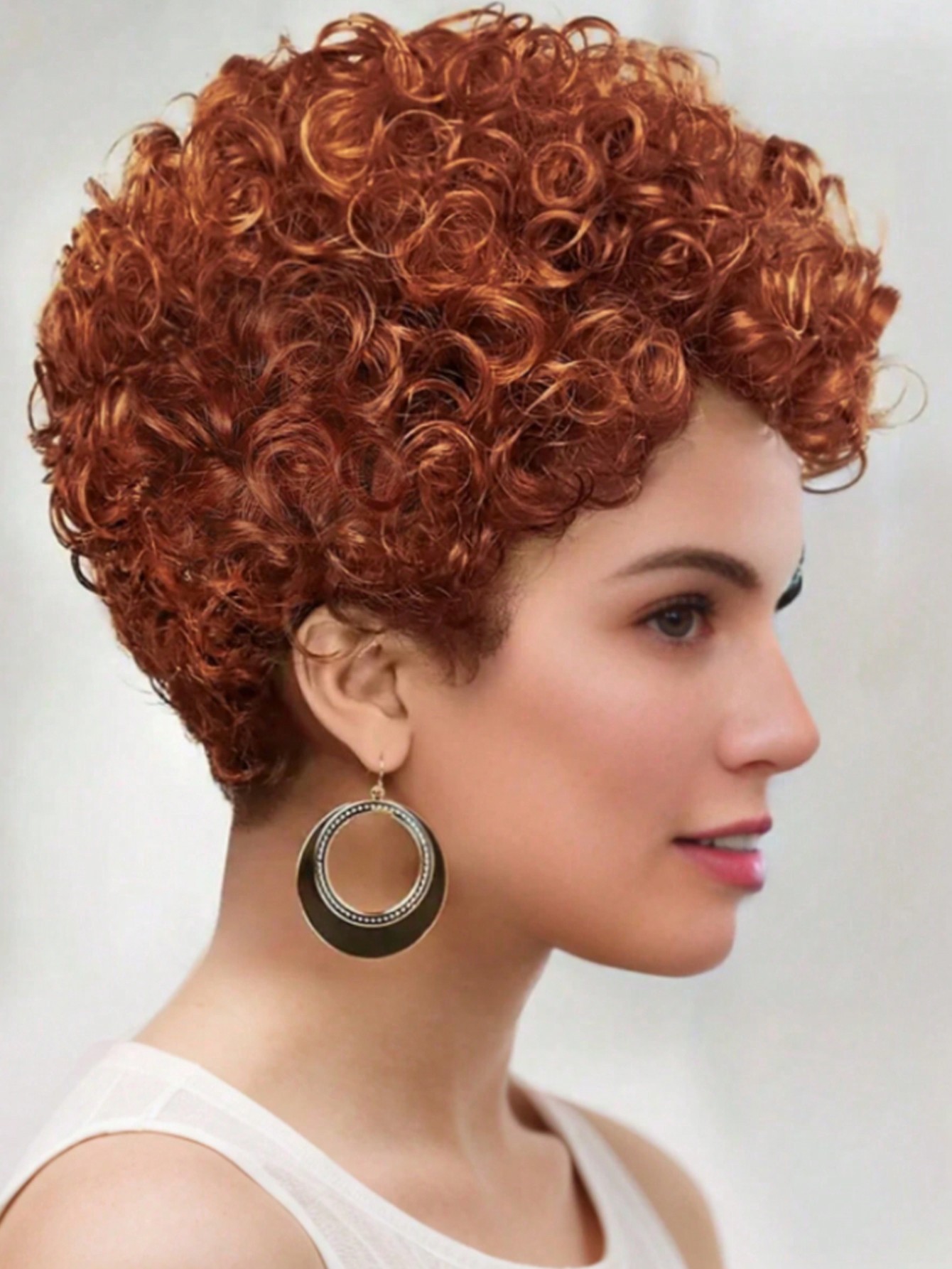 Natural Black Pixie Cut Wigs for Black Women, Short Curly Wavy Synthetic Wigs, African American wig: #30