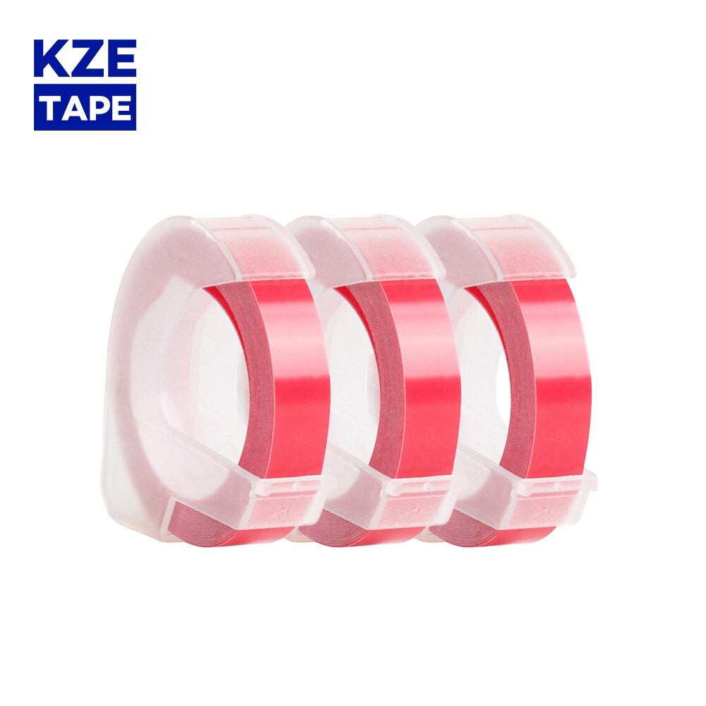 3 Rolls/lot 20 colors 9mm 3D Embossing Label Tape Compatible Dymo 1610 12965 Manual Label printer for Motex E101 Label Maker: pink