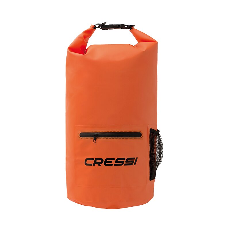 Cressi 10l 20l dry bag vattentät dykutrustning väska dyk snorkling simning drifting bag med dragkedja fram: Orange 20l
