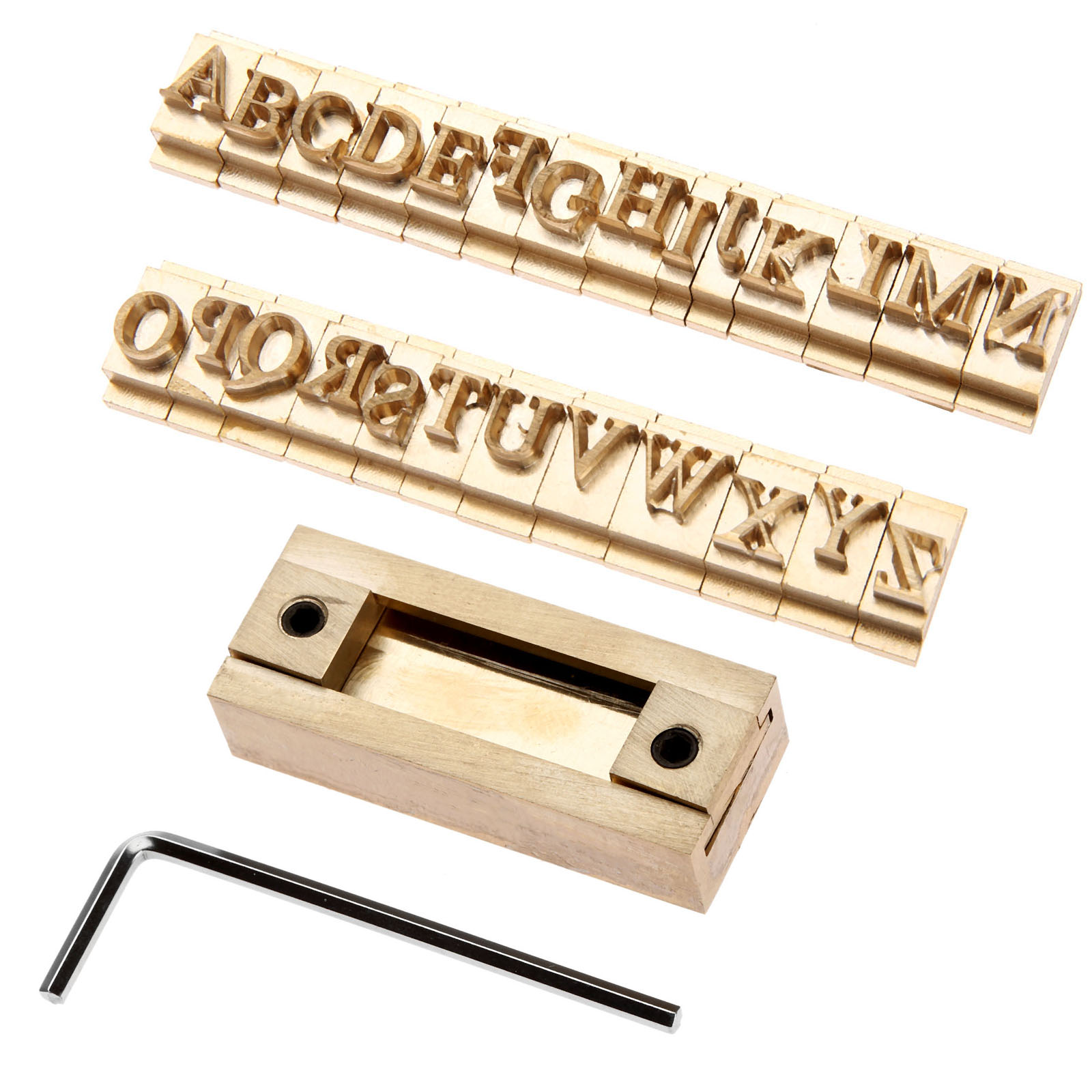 26 stücke Hauptstadt Buchstaben Gold Durcheinander mal römisch Stempel Formen A-Z Verlangen Handwerk Eisen Presse Stanzen + 5cm T-Slot Leuchte Halfter