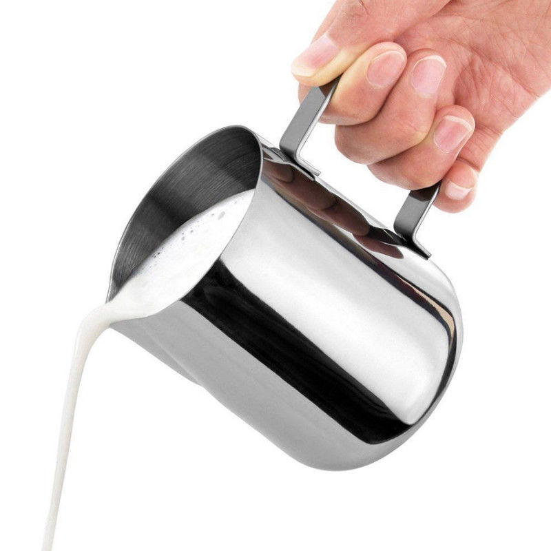 1pcs Stainless Steel Coffee Cup Mug Cappuccino Cream Milk Foam Cafe Thermo Latte Art Pull Flower Cup Milk Frothing Jug