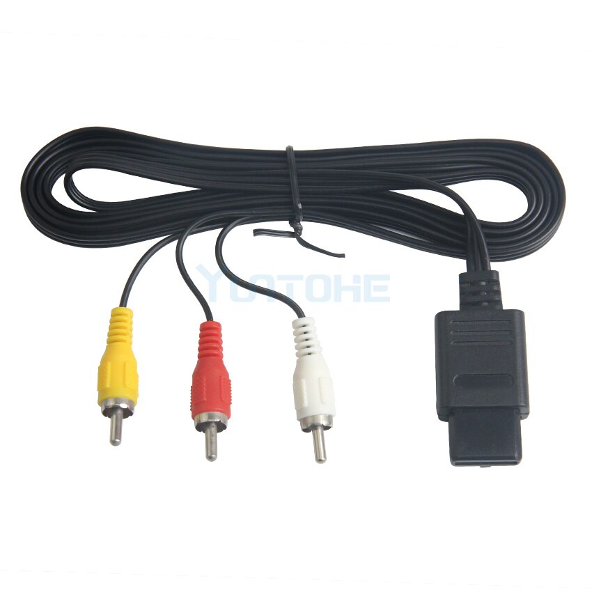 10pcs 1.8M 6FT AV TV RCA Video Cord Cable for Game Cube/for SNES GameCube/for N64 64 Game Cable Lowest Price