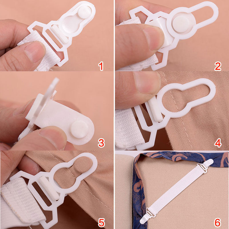 4Pcs Set Bed Sheet Mattress Bedspread Holder Grippers Straps Suspenders Elastic Fasteners