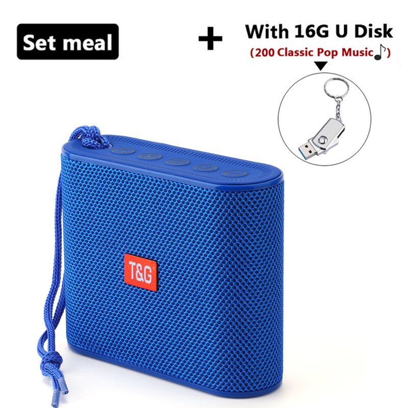 Mini Altoparlante del Bluetooth Portatile Piccolo Colonna Wireless Music Center Subwoofer BoomBox 3DStereo Altoparlanti USB per I Telefoni con TF di FM: Blue with U disk