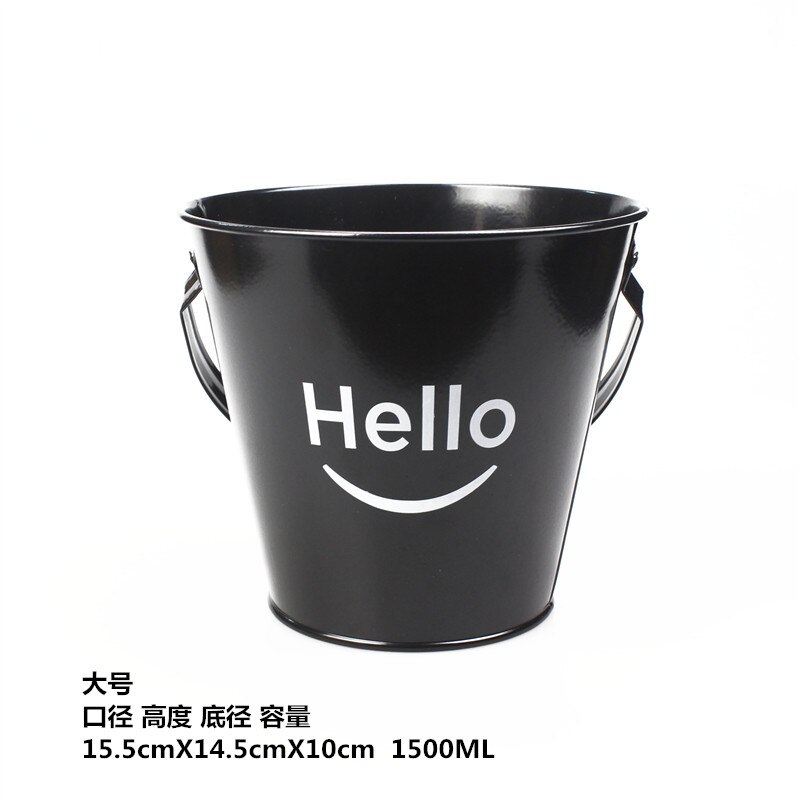 American hello mini fries bucket restaurant cafe smile snack bucket fried chicken bucket beer ice bucket: LB