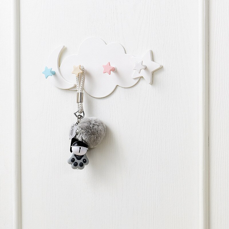 Crochet magique de porte sans clou, nouvelle décoration de crochet de porte de salle de bains à colle forte colorée de nuage de dessin animé