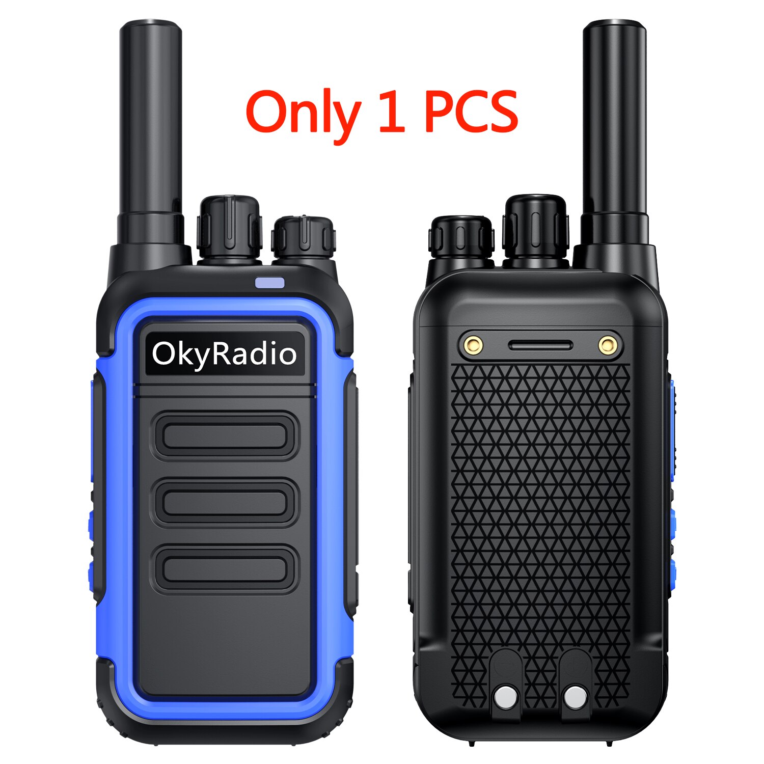Werk Walkie-Talkie 6Km Call 4800Mah Batterij 5W Power Okyradio Draagbare Waterdichte Walkie-Talkie Sterke anti: Blue-1pcs