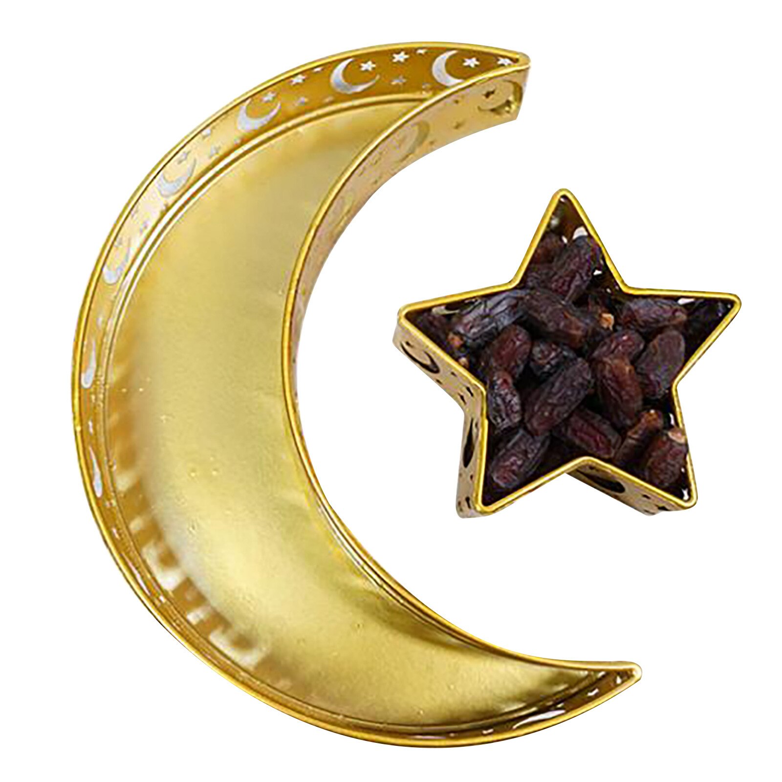 Ruuizksa 4 stuks Ramadan-dienbladen met deksel, gouden Eid-Mubarak-dienblad, Ramadan-, Ramadan-decoraties, Ramadan-voedselopslagcontainers, duurzaam, eenvoudig te gebruiken, 9 x 9 cm