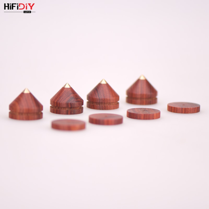 Hifidiy live 4 sæt  or 4 stk højttalere stand fod trædepude palisander træ højttaler boks pigge kegle gulv fod søm  m23*20