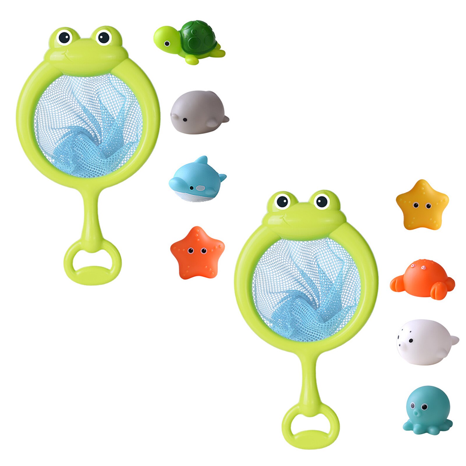 5pcs Baby Cartoon Tortoise Dolphin Catching Classic Shower Bath Toy Lighten Swimming Bathing Shower Educational Toys