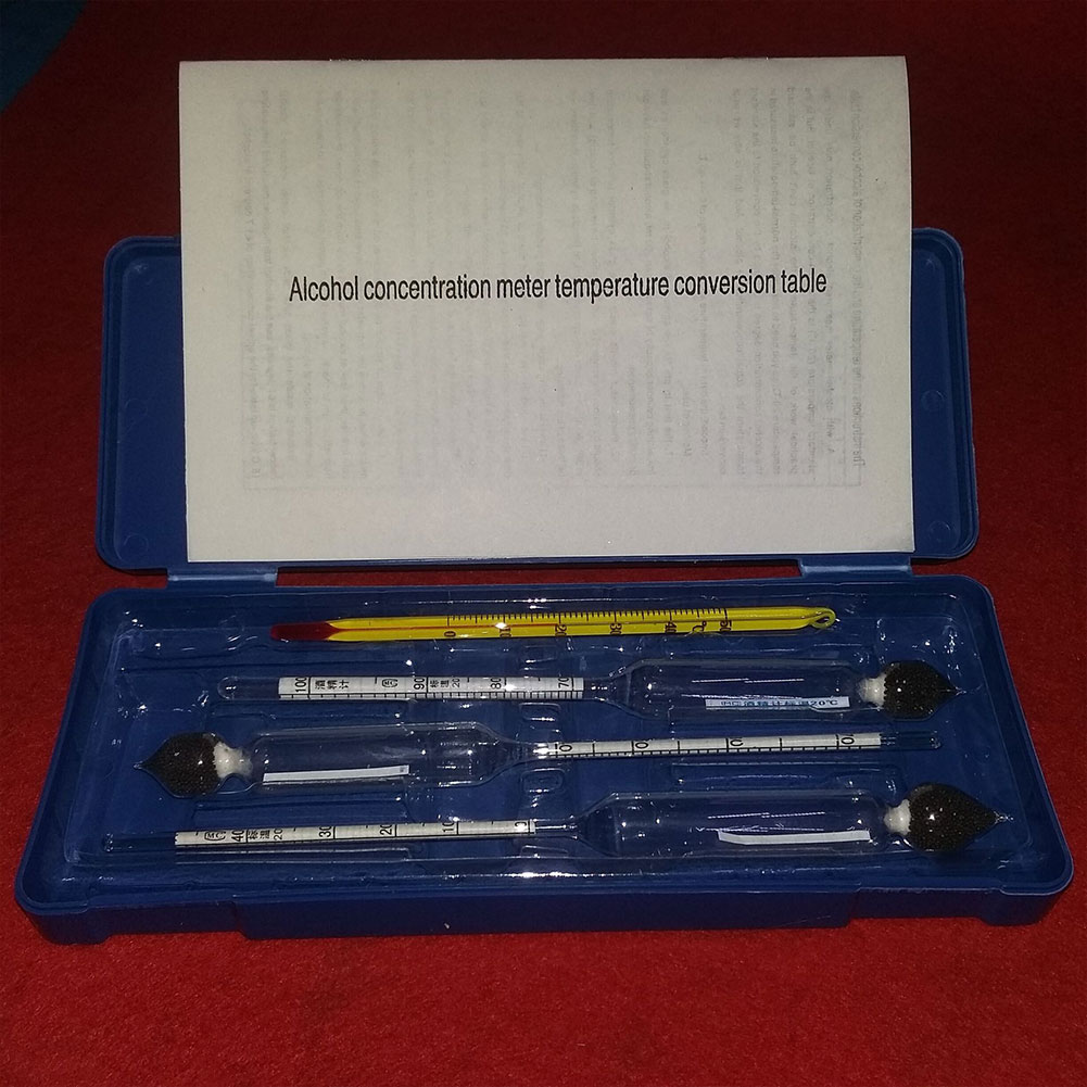 Hidrómetro + termómetro, medidor de Alcohol, medida DIY, herramienta de prueba de hidrómetros, equipo de laboratorio para el hogar y la vida, 3 unidades