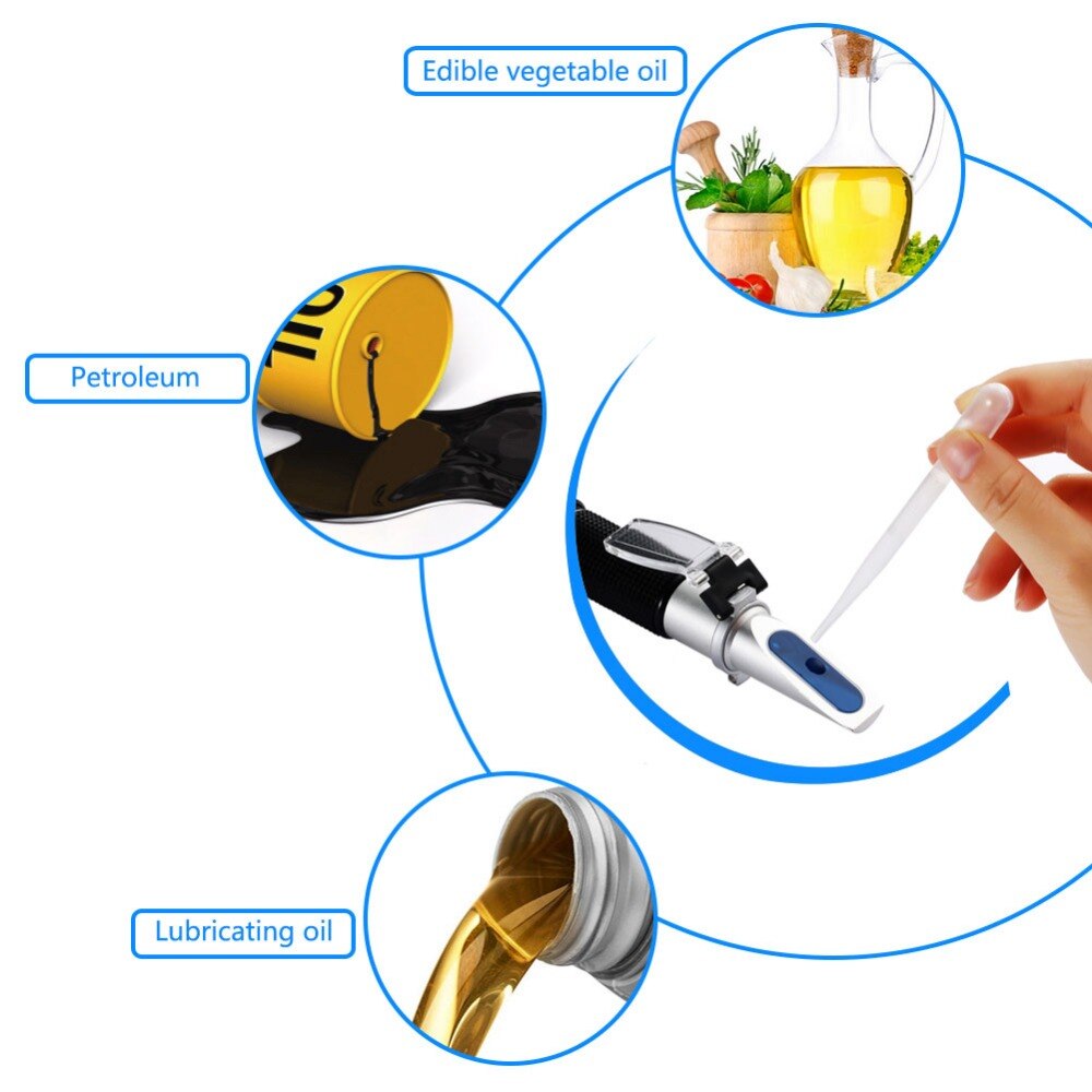 yieryi RND-025ATC Refractive Index Refractometer 1.435 To 1.520 Oil Tester reading resolution is 0.001 RI