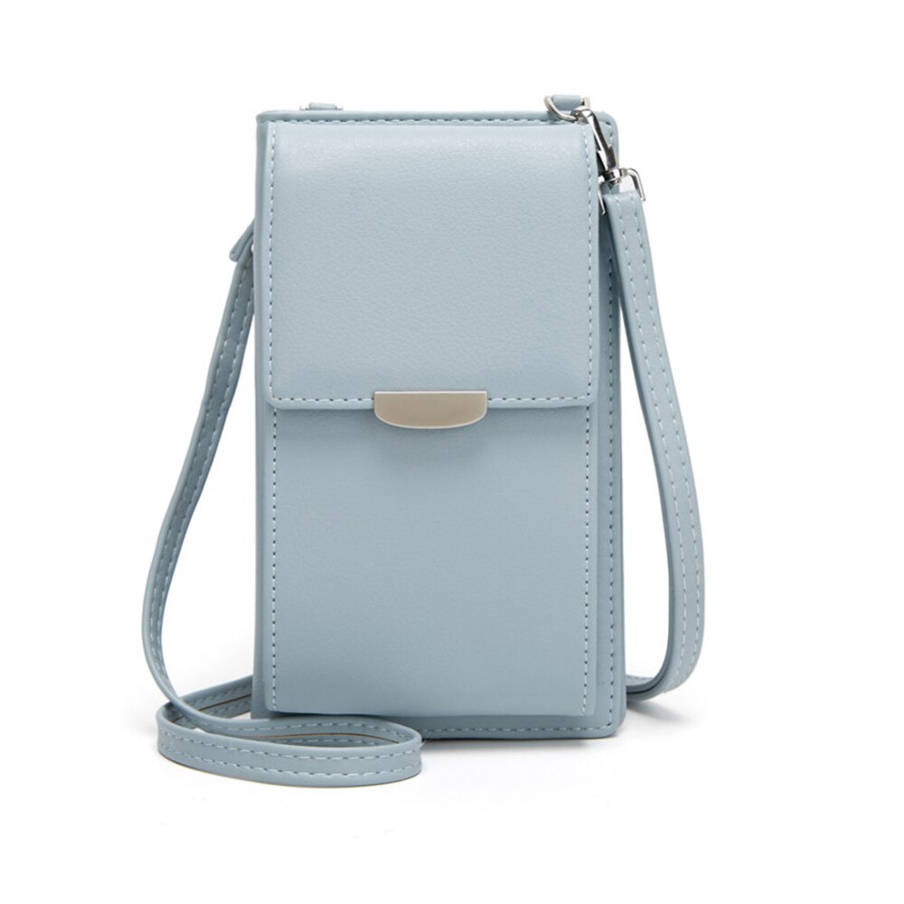 Sports Fitness Bag Phone Case Mobile Phone Bag Neck With Purse Female Wallet Phone Case Package Phone Bag: Blue