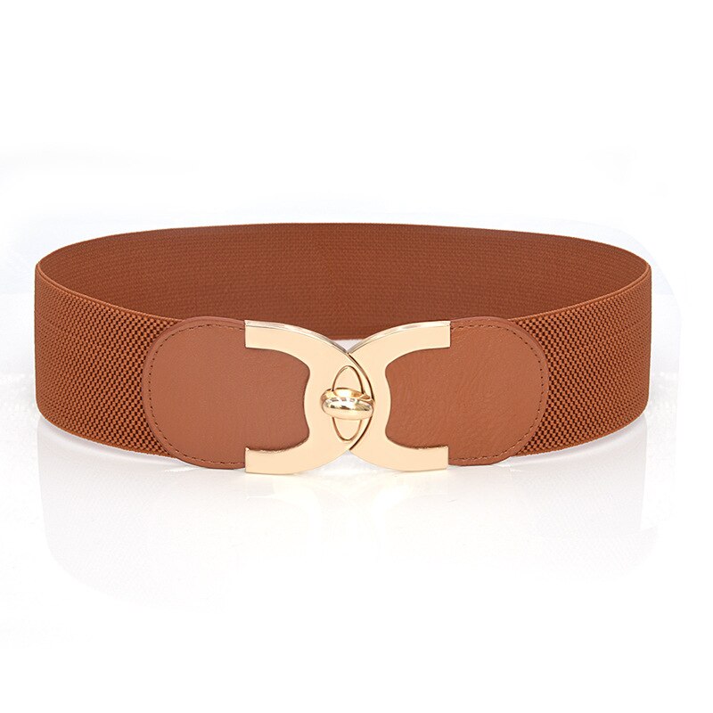 Koreaanse Stijl Gesp Elastische Brede Riem Brede Buikband Riem Riem Taille Vrouwelijke Vrouwen Accessoires: Camel