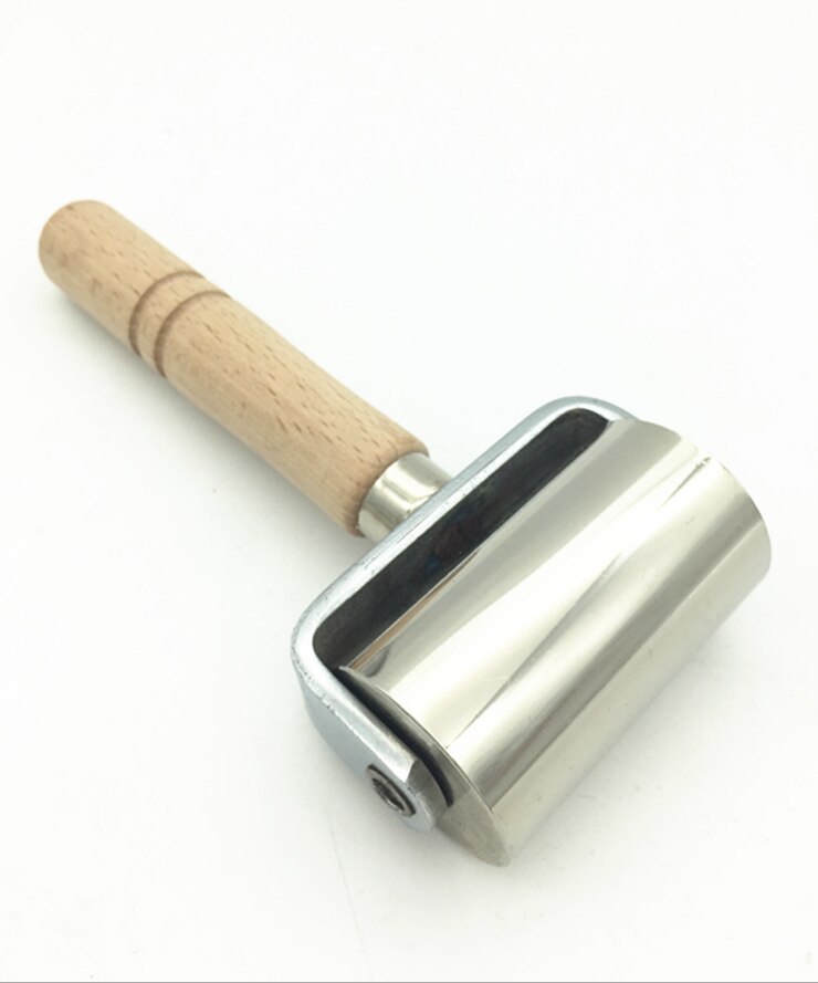 1 pc leather Stainless Steel Flat Pressure Roller Leather Blank Holder Device Hand Push Roller Hand Push Roller Leather Tools 62