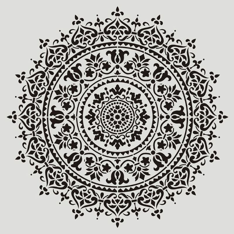 Pochoir de fleurs pour peinture murale, 4 pièces, modèle de dessin pour carreaux de sol, meubles G88D