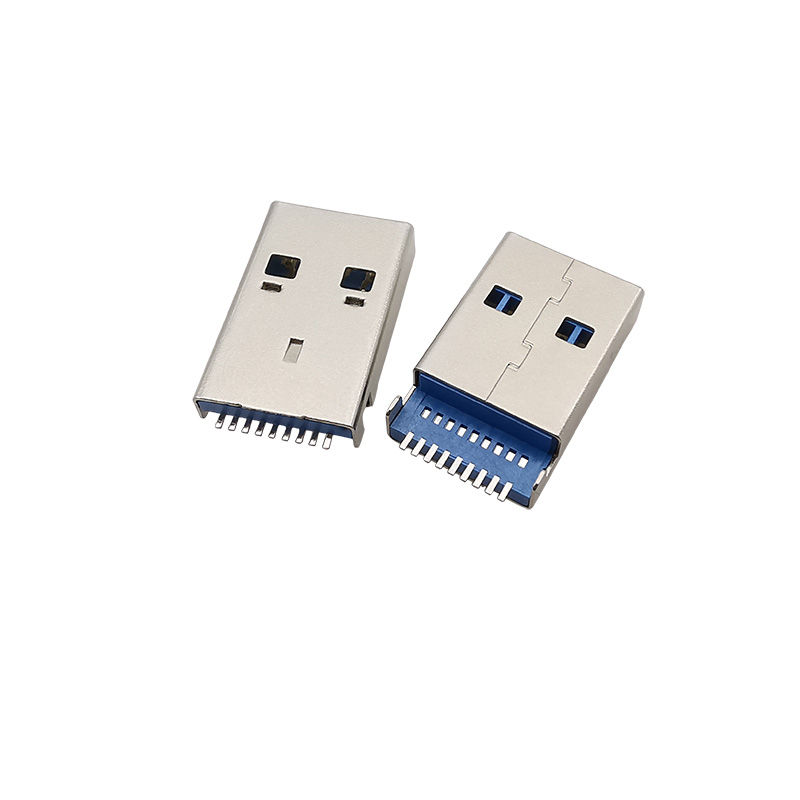 10 st/parti usb 3.0 typ a hane 9 -polig kontakt blå port gör-det-själv dataladdningskontakter usb lödkontakter